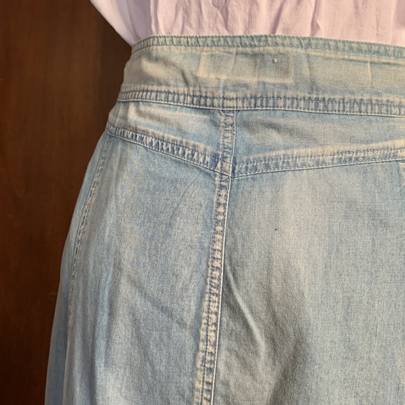 Flouncy Chambray Skirt with Flutter Hem 8 - Picture 5 of 9